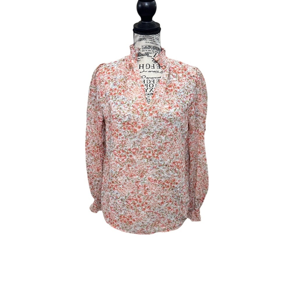 1. State Floral Blouse - Pink and White